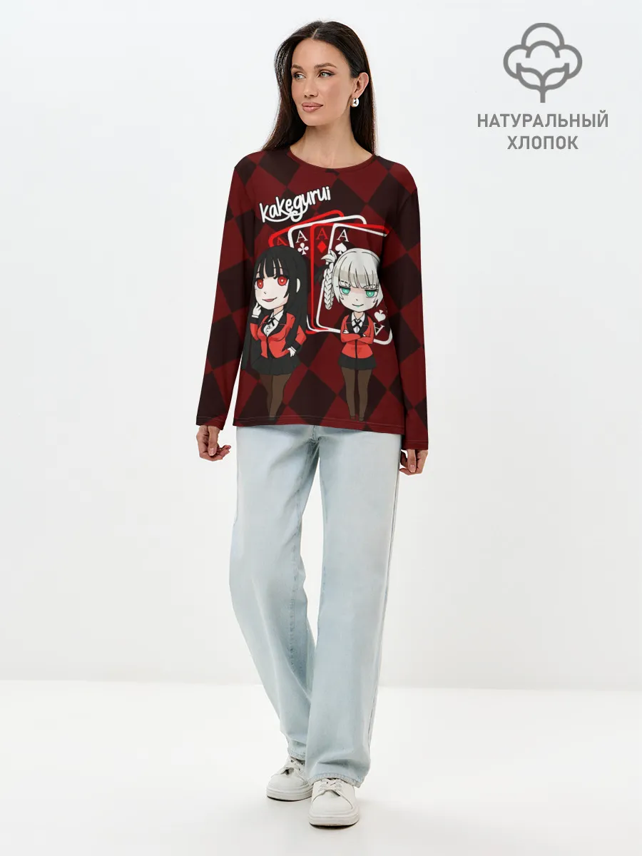 Лонгслив женский. Хлопок / Kirari and Yumeko Kakegurui