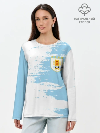 Лонгслив женский. Хлопок / Сборная Уругвая