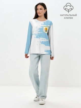 Лонгслив женский. Хлопок / Сборная Уругвая