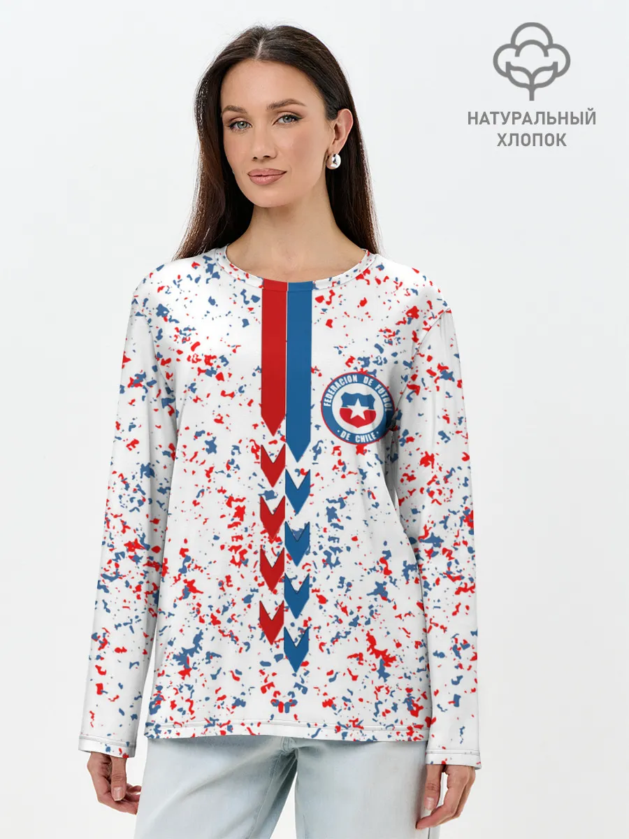 Лонгслив женский. Хлопок / Сборная Чили.