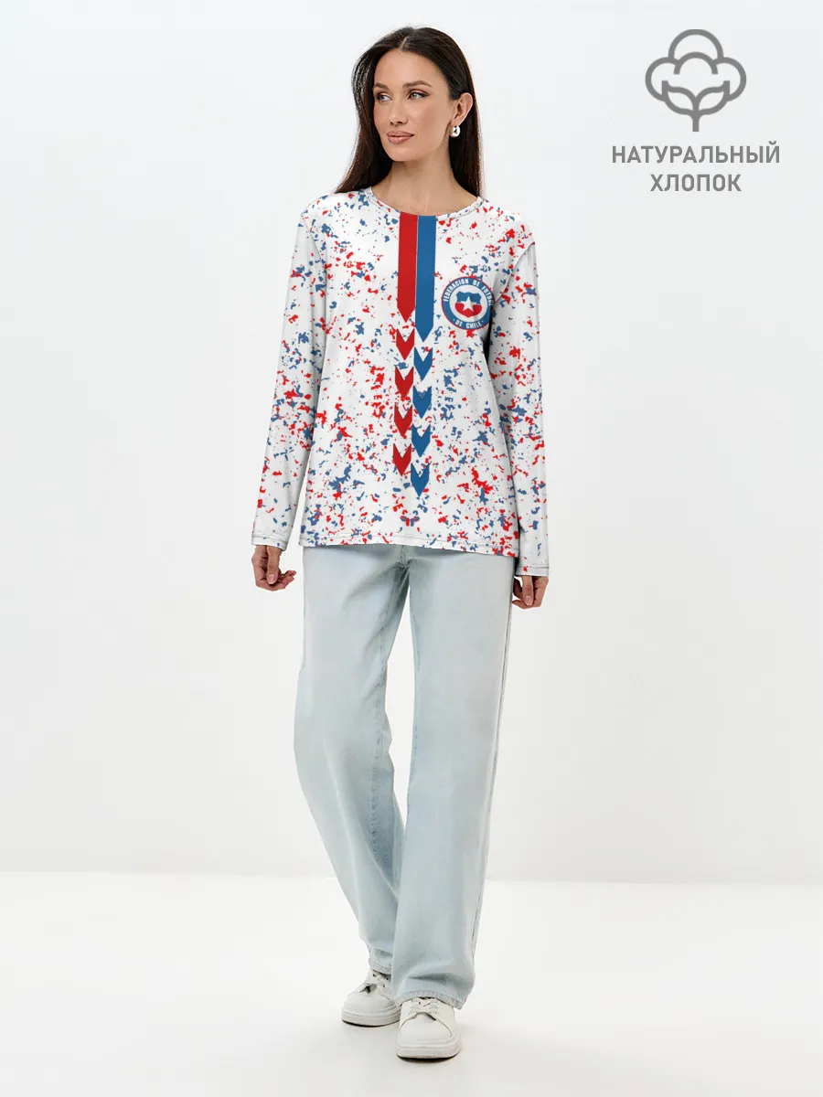 Лонгслив женский. Хлопок / Сборная Чили.