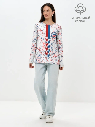 Лонгслив женский. Хлопок / Сборная Чили.