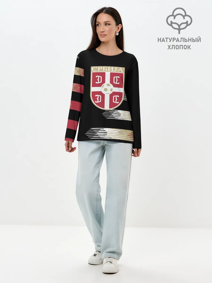 Лонгслив женский. Хлопок / Сборная Сербии