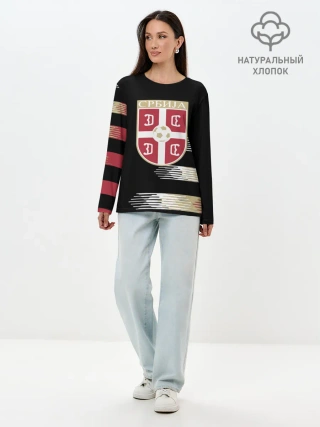 Лонгслив женский. Хлопок / Сборная Сербии