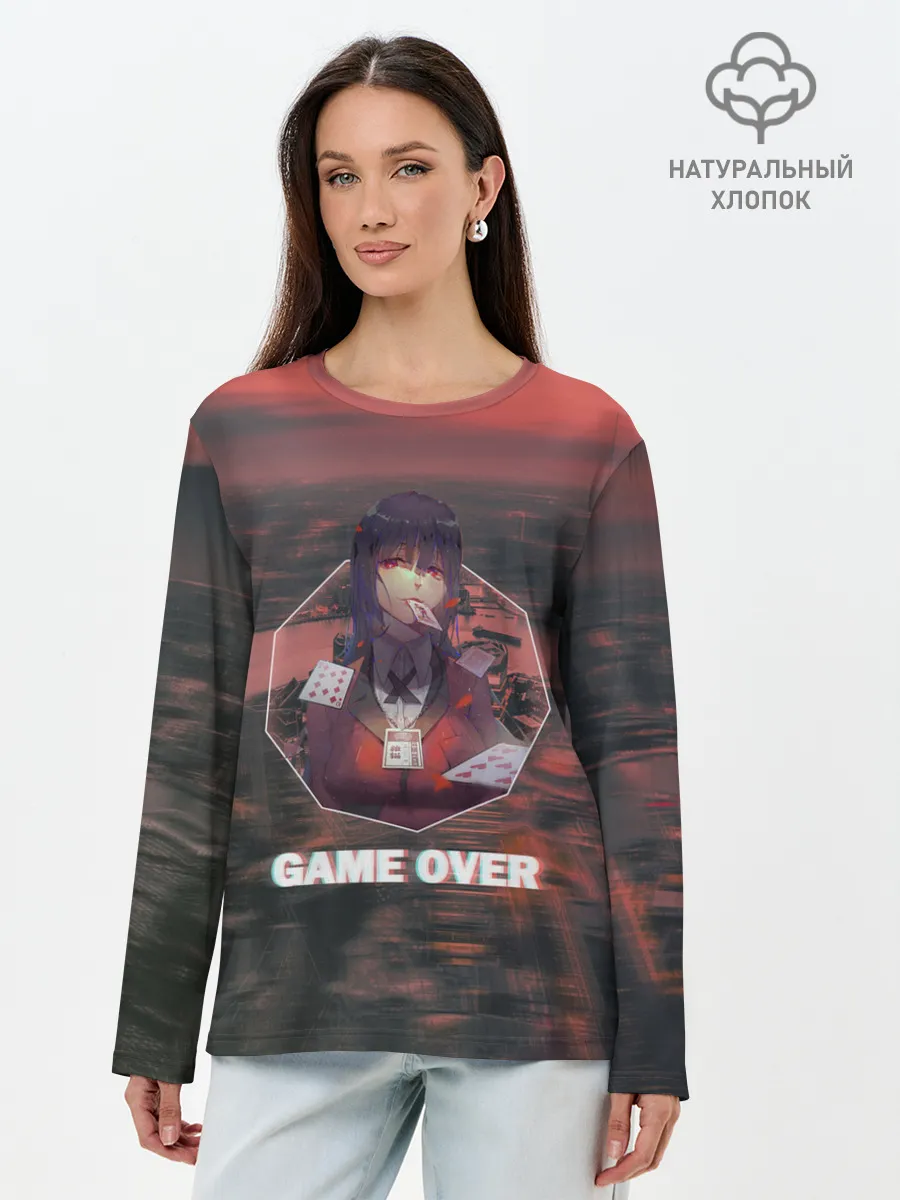 Лонгслив женский. Хлопок / Kakegurui Yumeko Jabami art