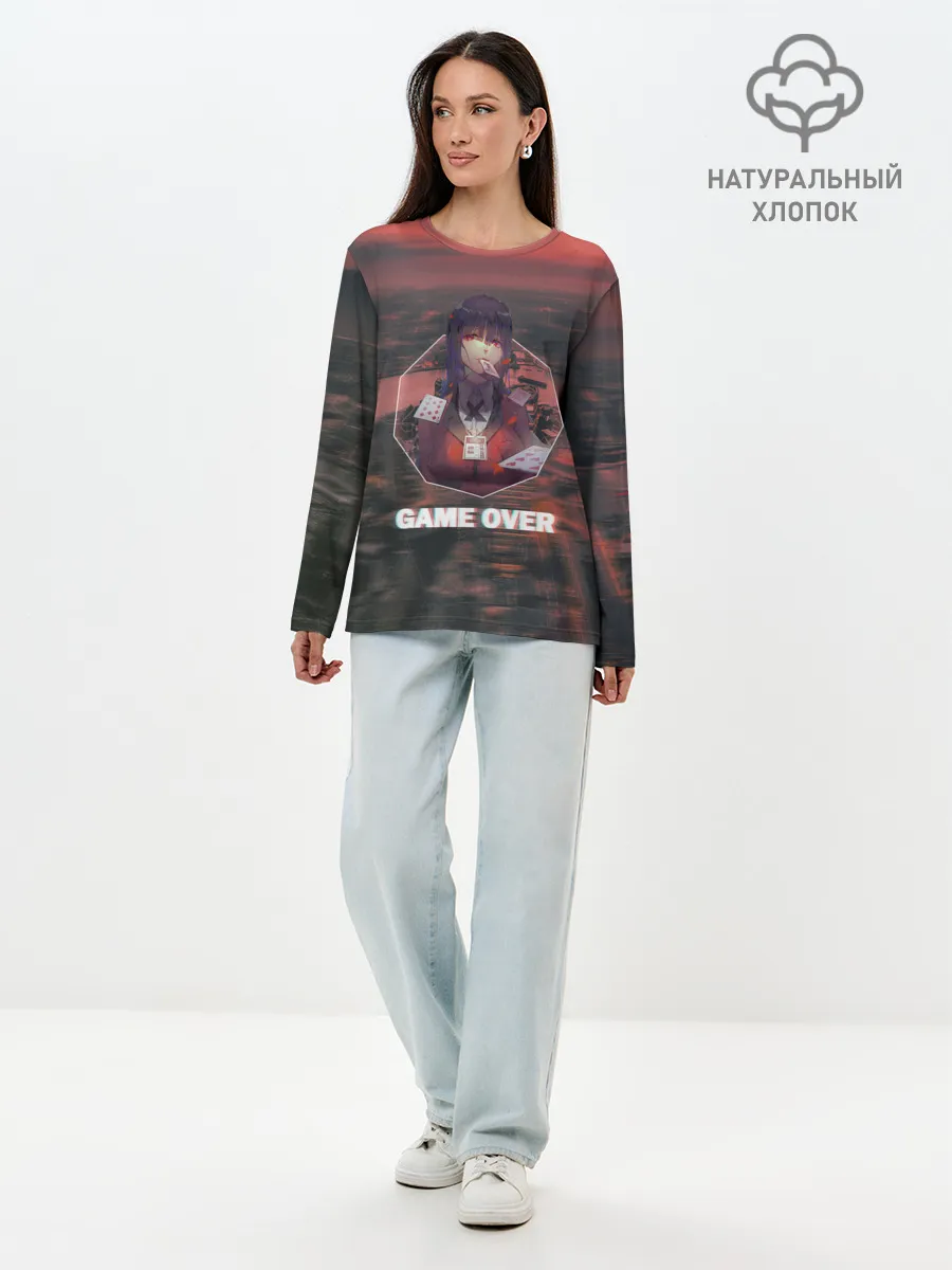Лонгслив женский. Хлопок / Kakegurui Yumeko Jabami art