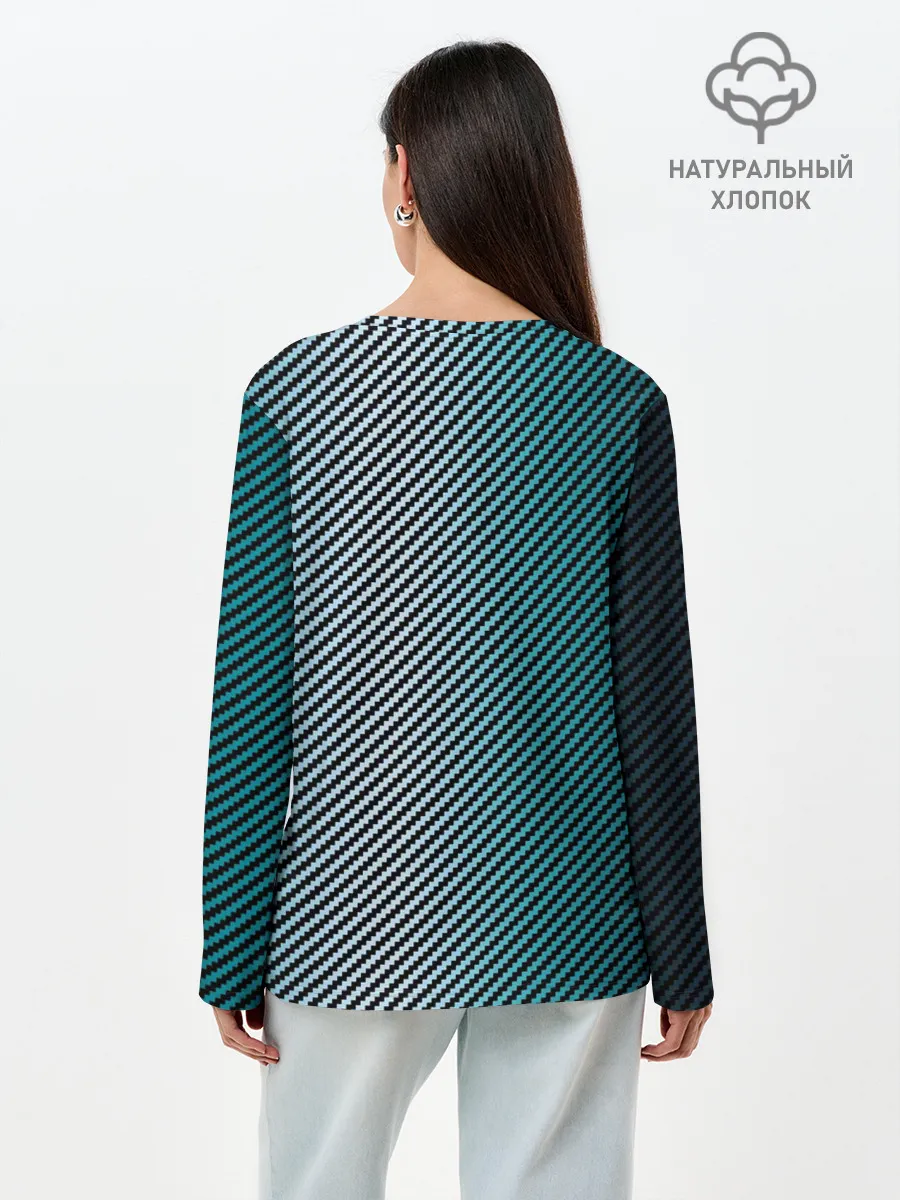 Лонгслив женский. Хлопок / Carbon Blue