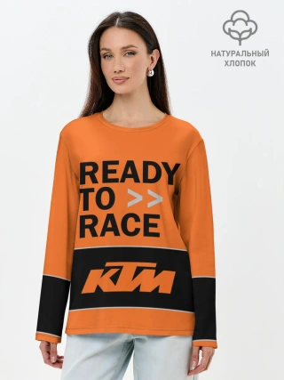 Лонгслив женский. Хлопок / KTM | READY TO RACE