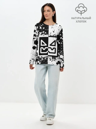 Лонгслив женский. Хлопок / GEOMETRY DASH / ГЕОМЕТРИ ДАШ