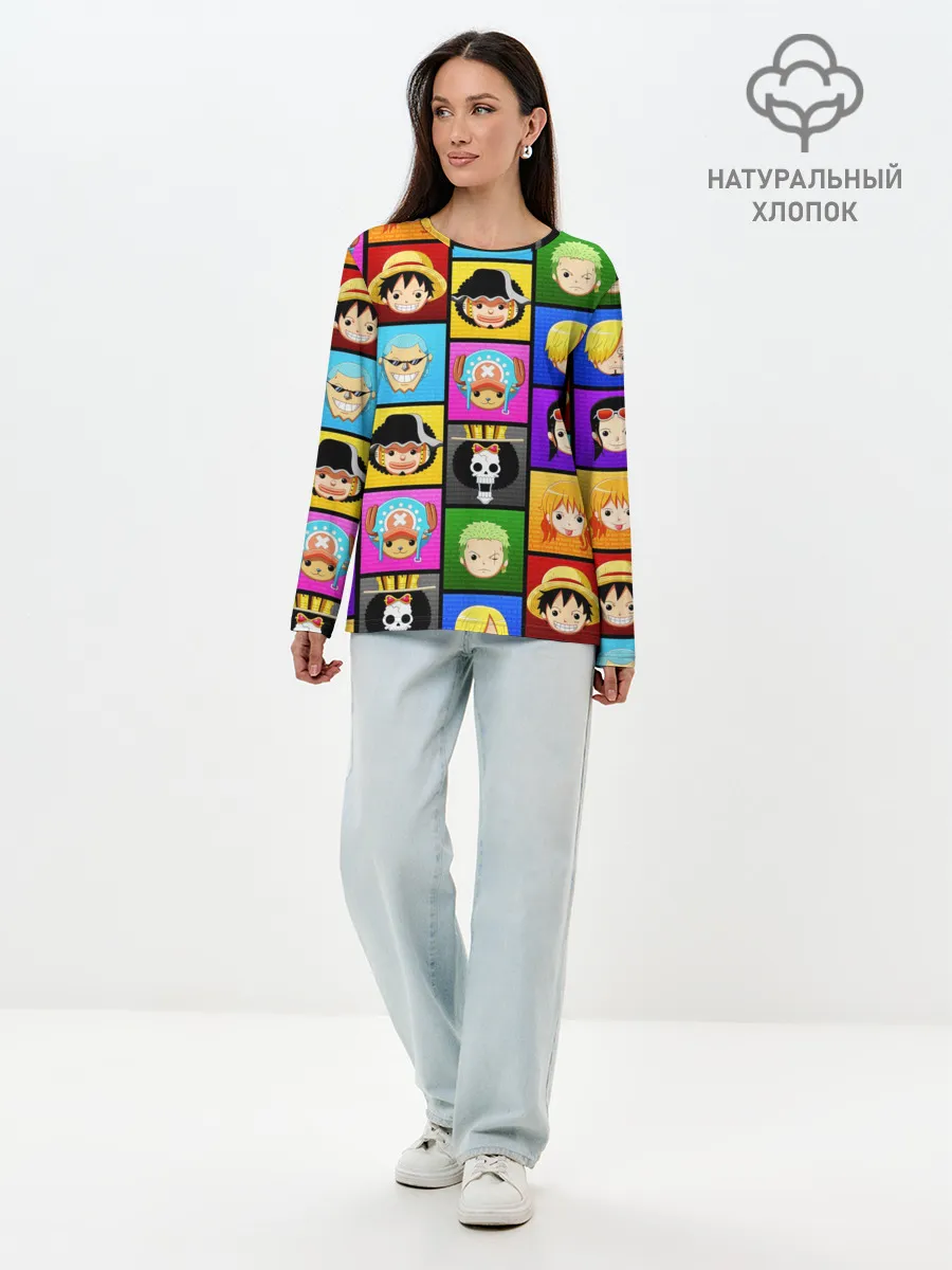 Лонгслив женский. Хлопок / ONE PIECE / ВАН ПИС / ГЕРОИ