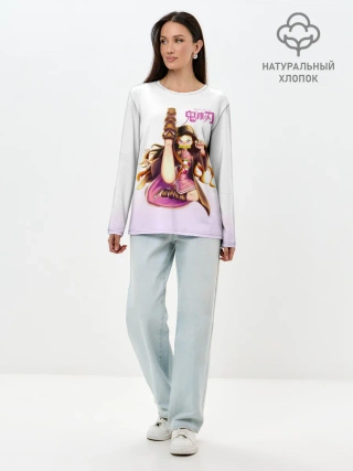 Лонгслив женский. Хлопок / Незуко Камадо Kimetsu no Yaiba