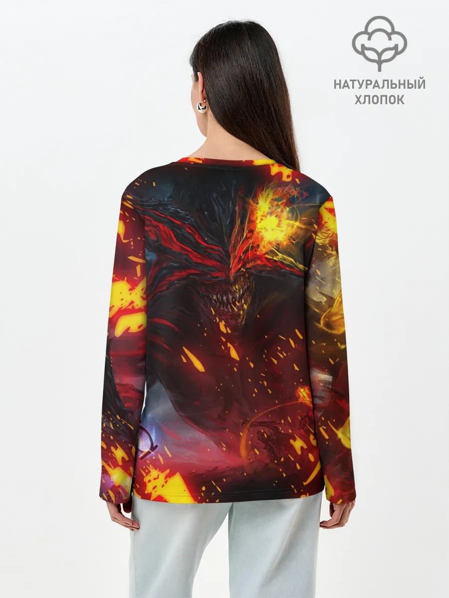 Лонгслив женский. Хлопок / Path of Exile | Fire Demon