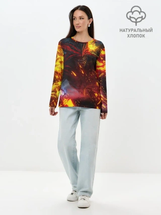 Лонгслив женский. Хлопок / Path of Exile | Fire Demon