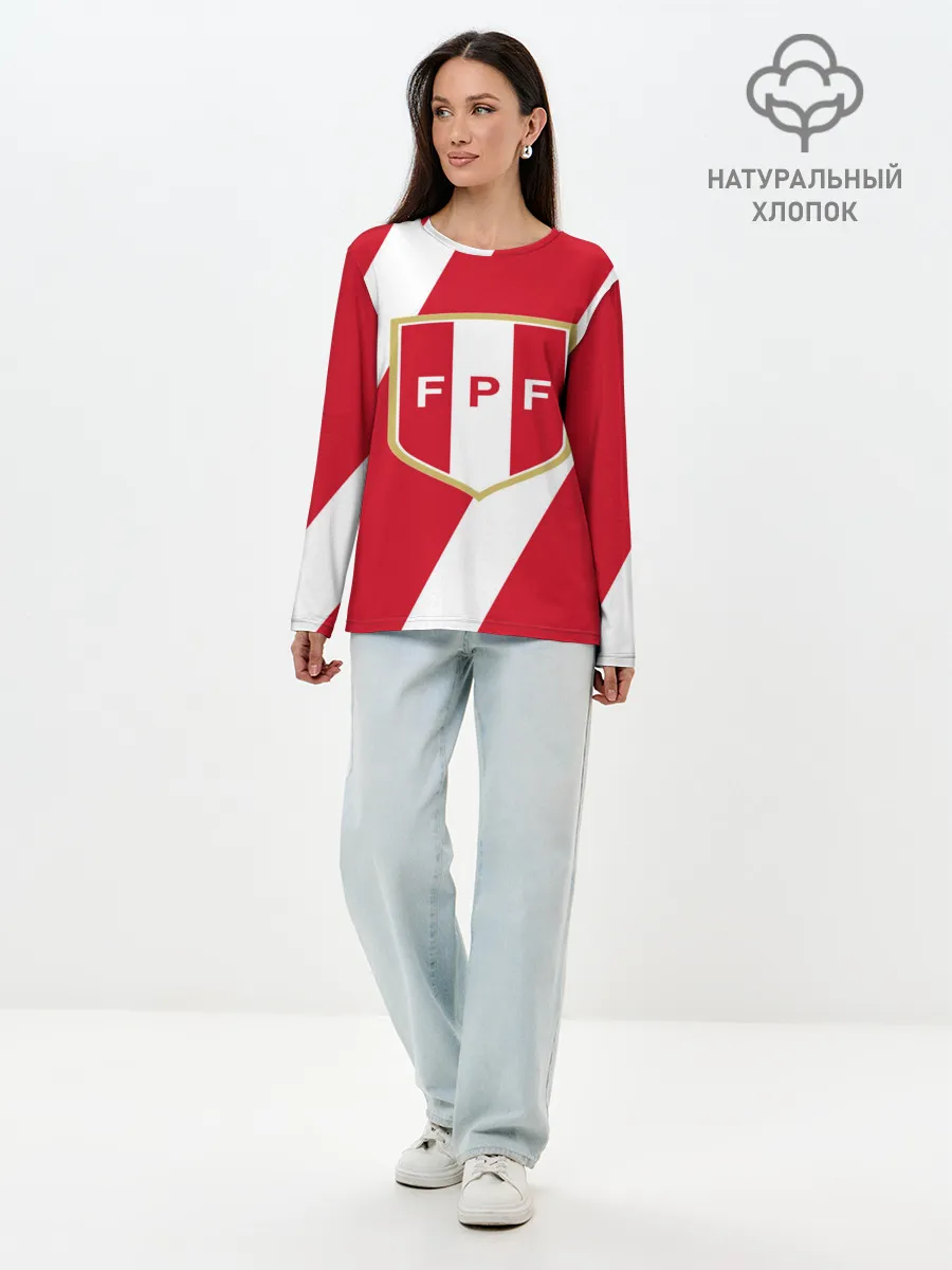 Лонгслив женский. Хлопок / Сборная Перу