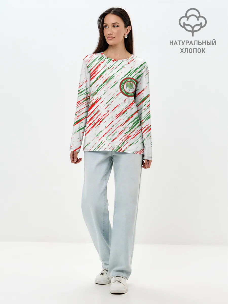 Лонгслив женский. Хлопок / Сборная Нигерии