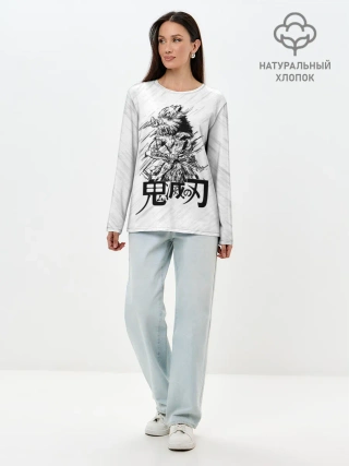 Лонгслив женский. Хлопок / Иноске Хашибира Kimetsu no Yaiba
