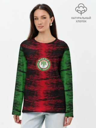 Лонгслив женский. Хлопок / Сборная Нигерии