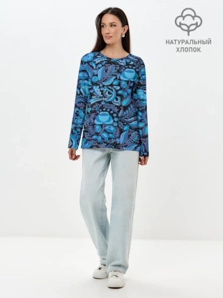 Лонгслив женский. Хлопок / ГЖЕЛЬ ГЛИТЧ | GG | ГГ