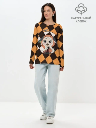 Лонгслив женский. Хлопок / Руна Безумный азарт | Kakegurui