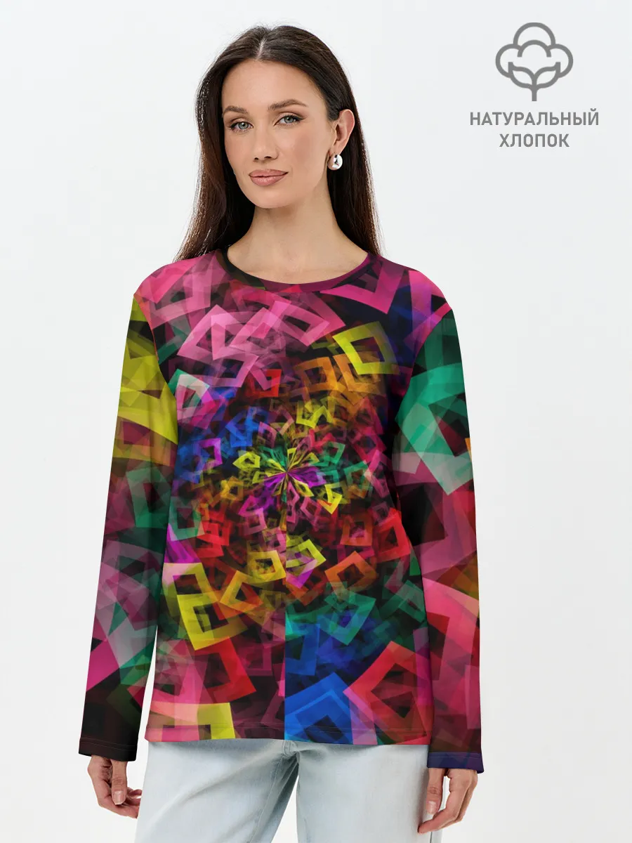Лонгслив женский. Хлопок / Калейдоскоп