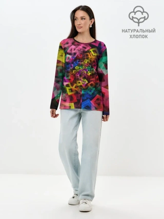 Лонгслив женский. Хлопок / Калейдоскоп