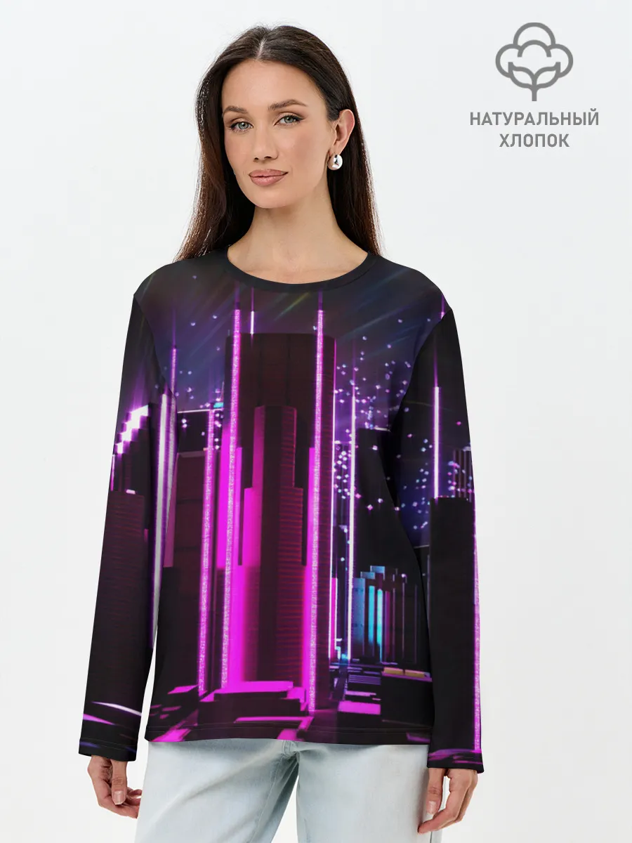 Лонгслив женский. Хлопок / PINK CITY