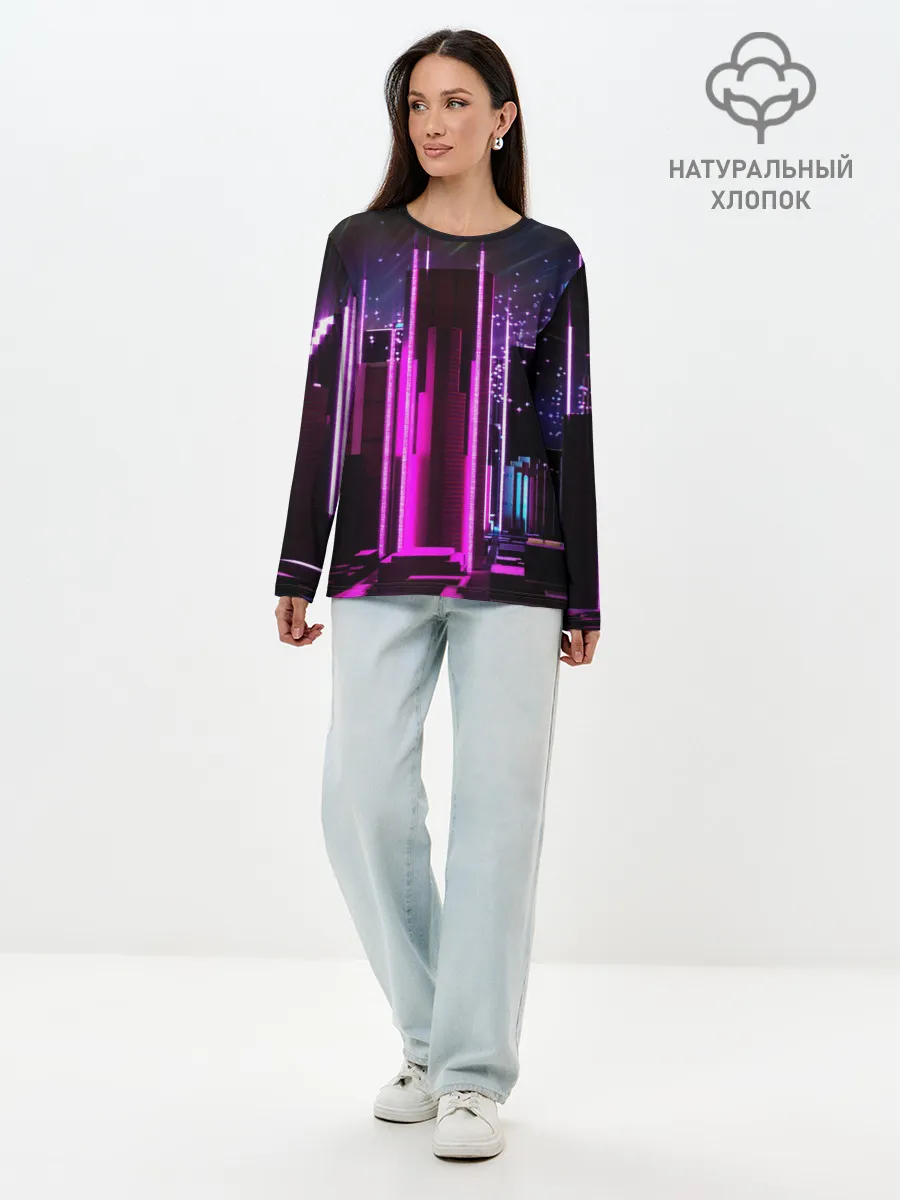 Лонгслив женский. Хлопок / PINK CITY