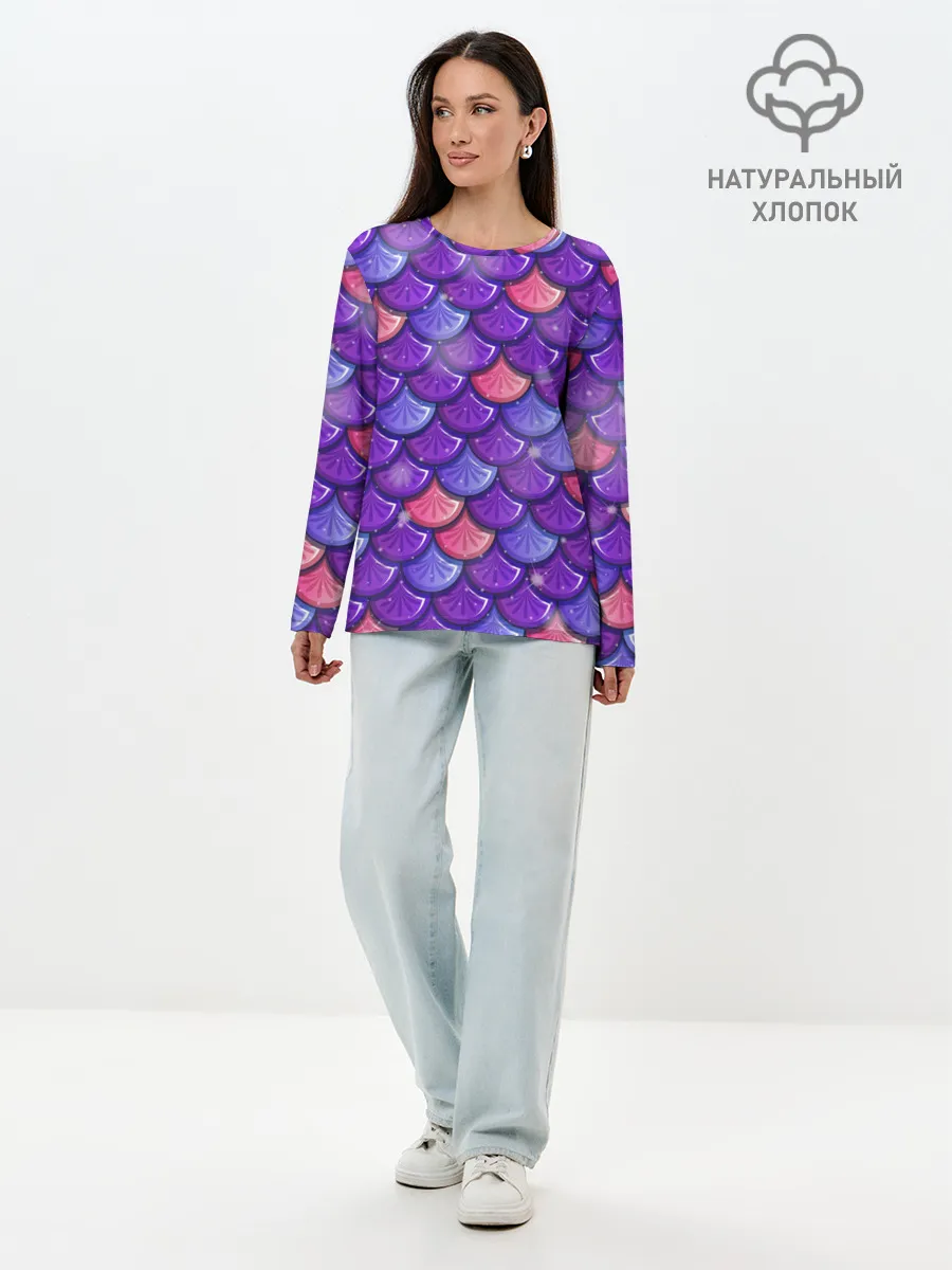 Лонгслив женский. Хлопок / РУСАЛКА | ЧЕШУЯ