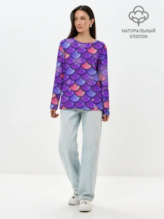 Лонгслив женский. Хлопок / РУСАЛКА | ЧЕШУЯ