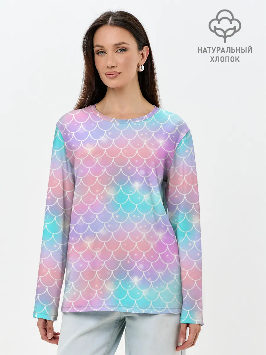 Лонгслив женский. Хлопок / РУСАЛКА | ЧЕШУЯ