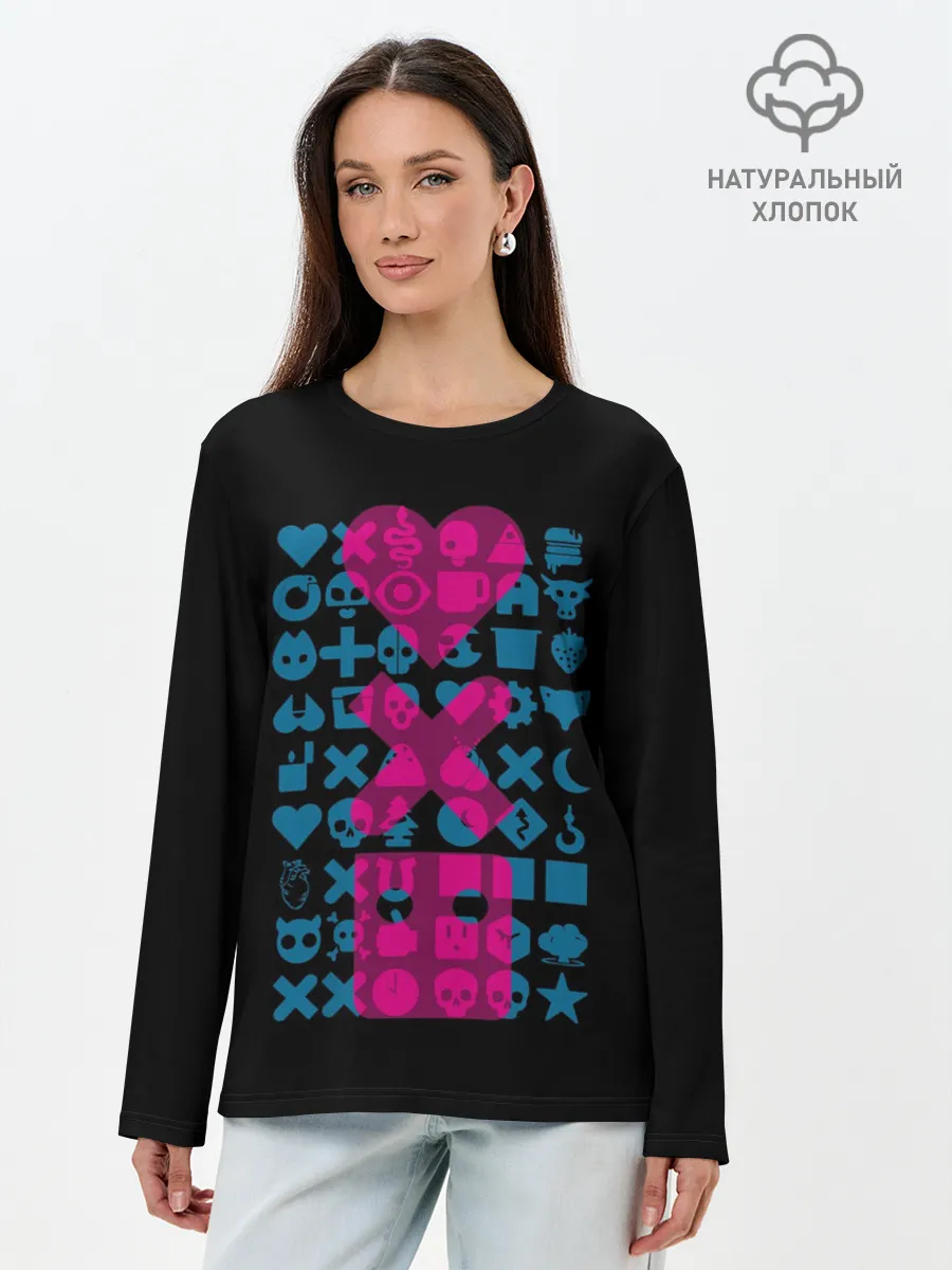 Лонгслив женский. Хлопок / Любовь. Смерть. Роботы