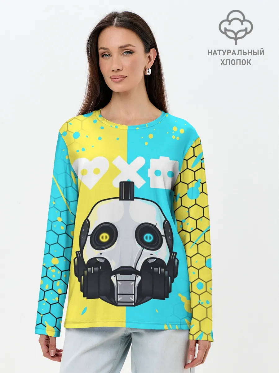 Лонгслив женский. Хлопок / ЛЮБОВЬ СМЕРТЬ И РОБОТЫ / РОБОТ