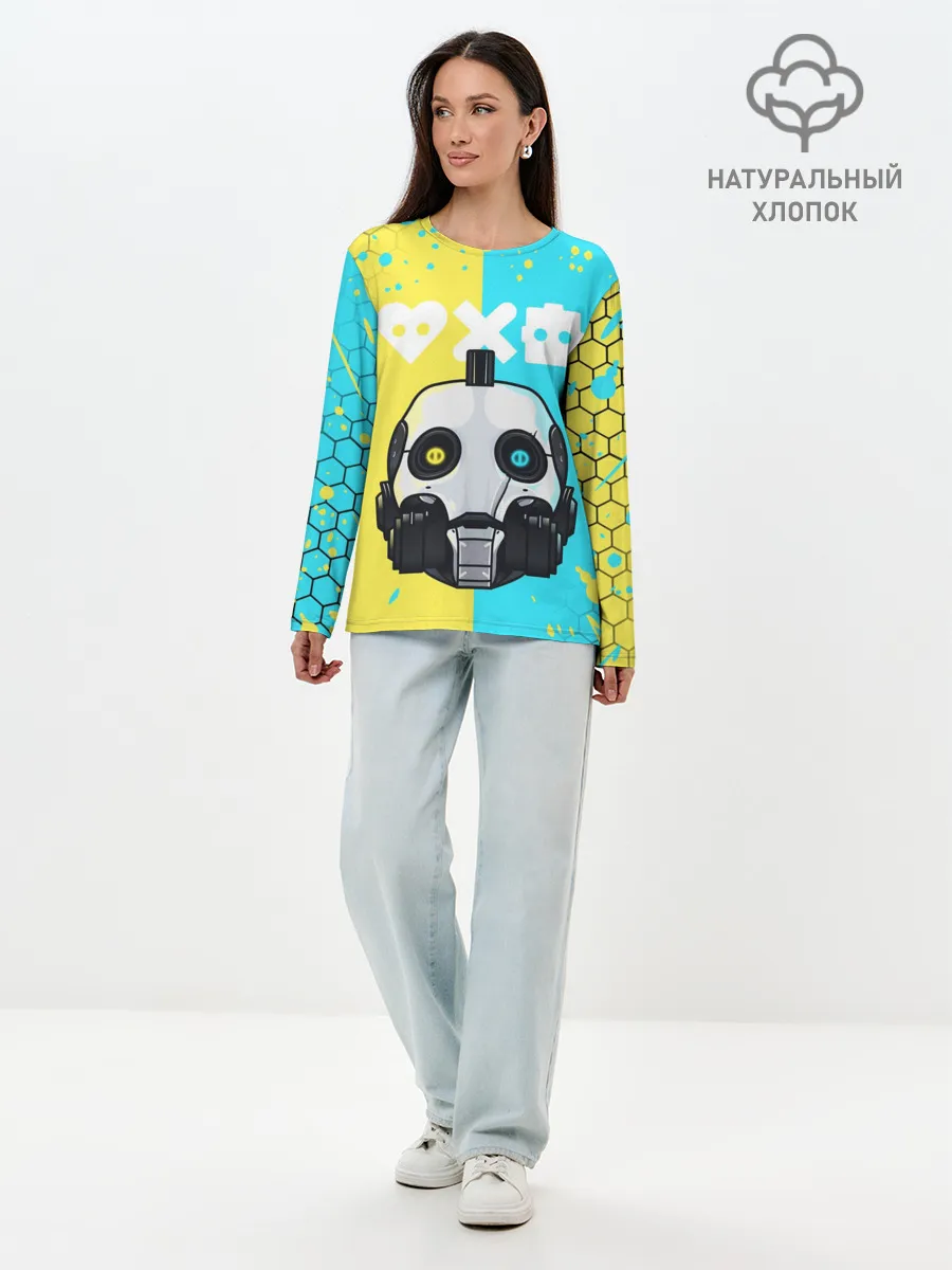 Лонгслив женский. Хлопок / ЛЮБОВЬ СМЕРТЬ И РОБОТЫ / РОБОТ