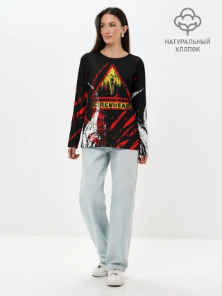 Лонгслив женский. Хлопок / Danger : Siren Head