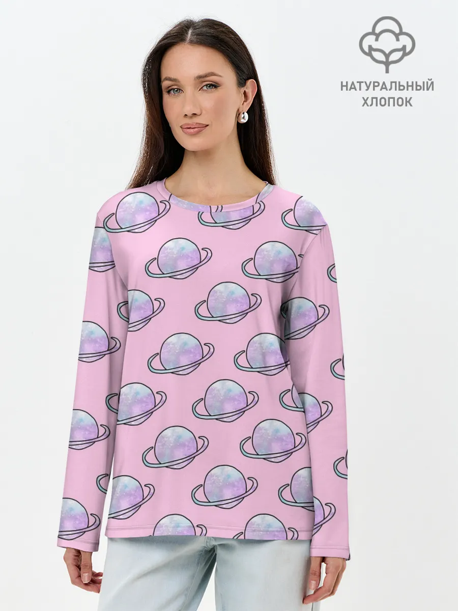 Лонгслив женский. Хлопок / Сатурн