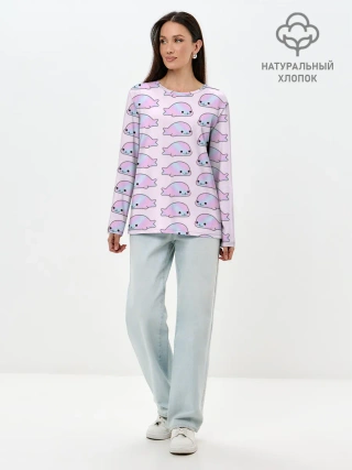 Лонгслив женский. Хлопок / Нерпы