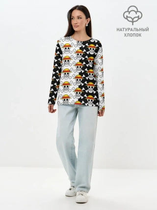 Лонгслив женский. Хлопок / ONE PIECE / ВАН ПИС / УЗОР