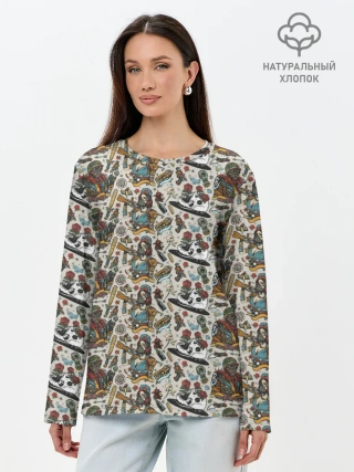 Лонгслив женский. Хлопок / апокалипсис / конец света