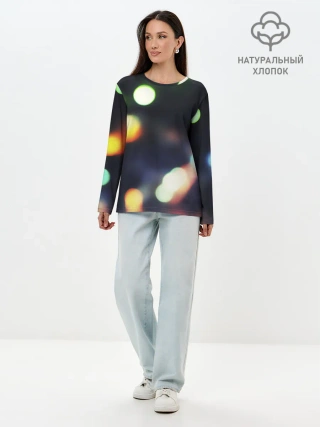 Лонгслив женский. Хлопок / NIGHT | НОЧЬ