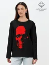 Лонгслив женский. Хлопок / Кровавый череп
