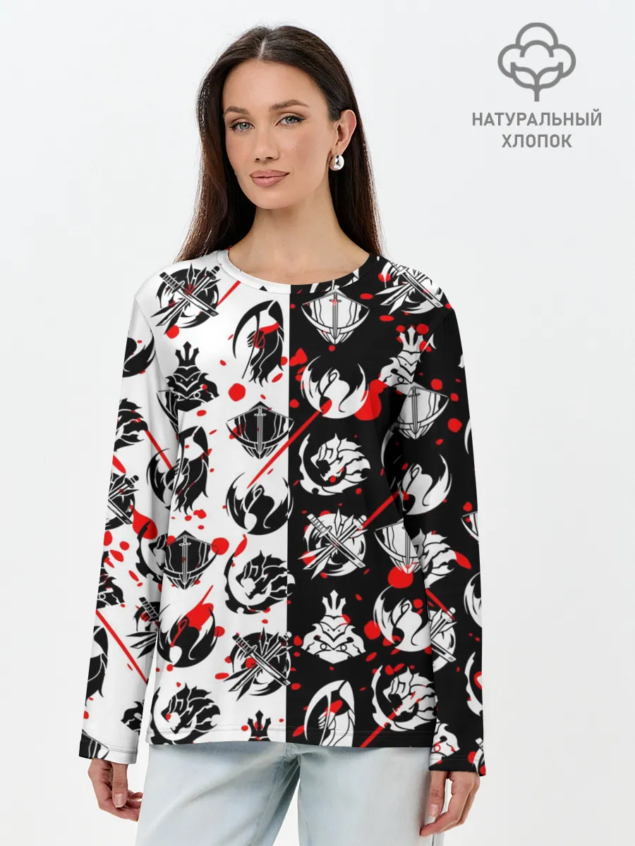 Лонгслив женский. Хлопок / SOLO LEVELING / ГИЛЬДИИ
