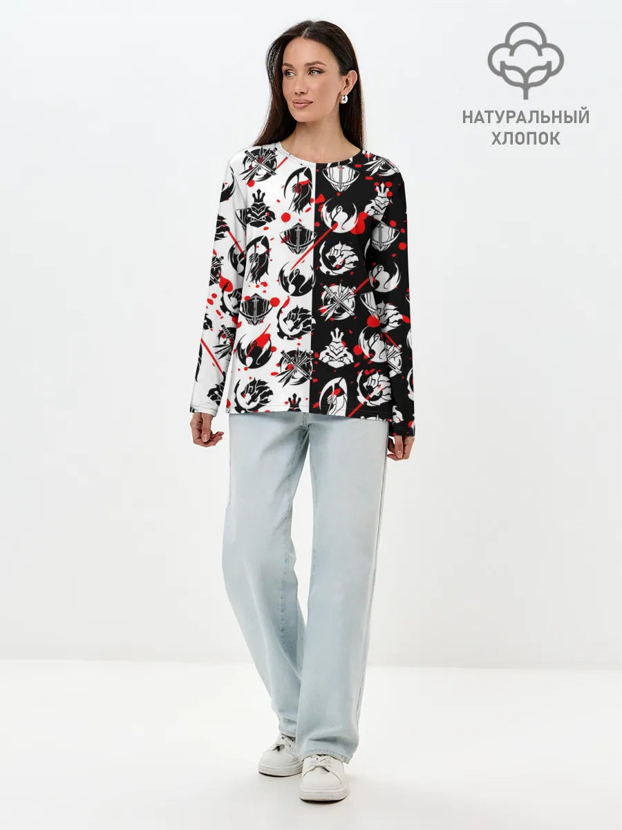 Лонгслив женский. Хлопок / SOLO LEVELING / ГИЛЬДИИ