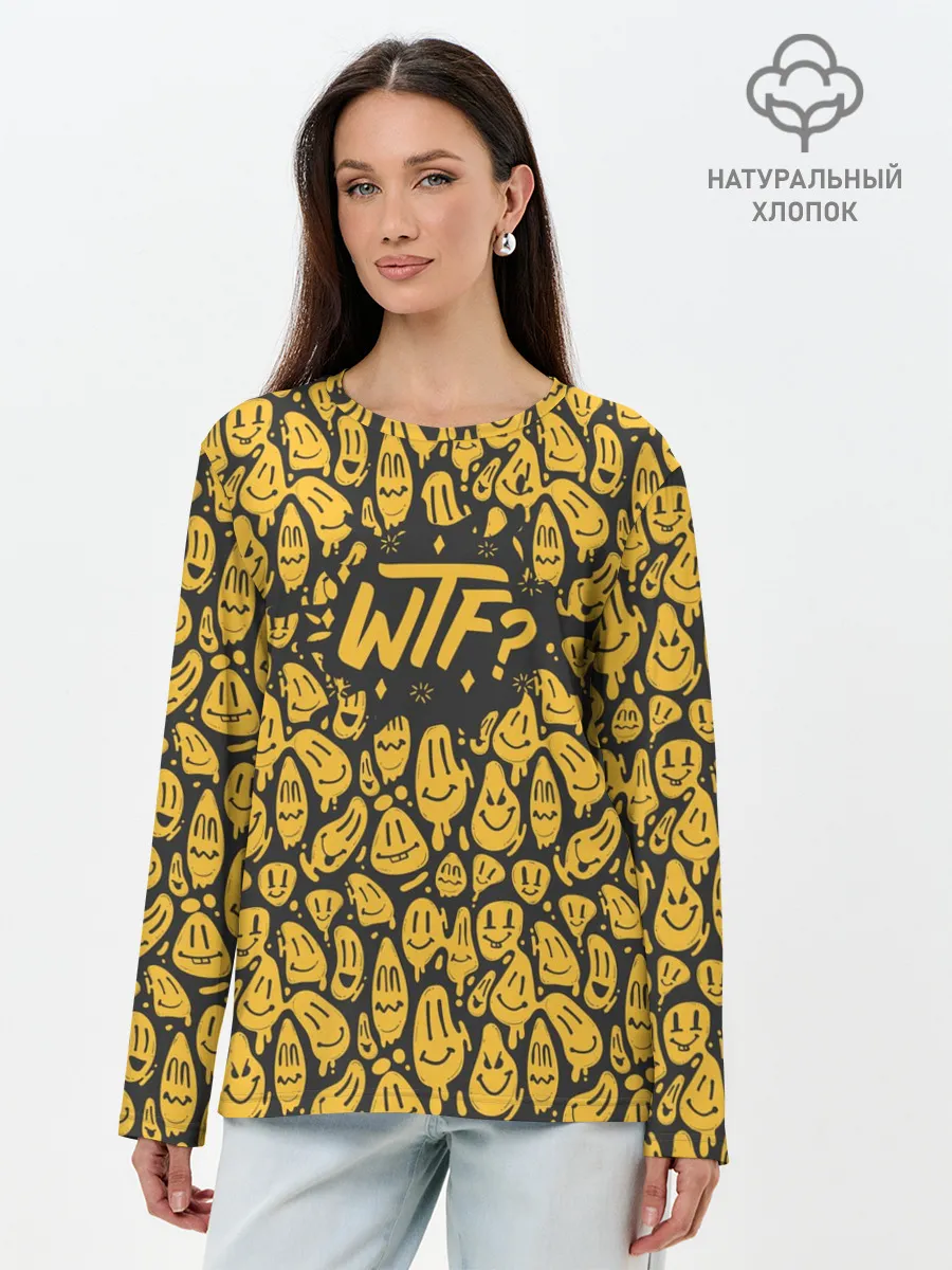 Лонгслив женский. Хлопок / WTF