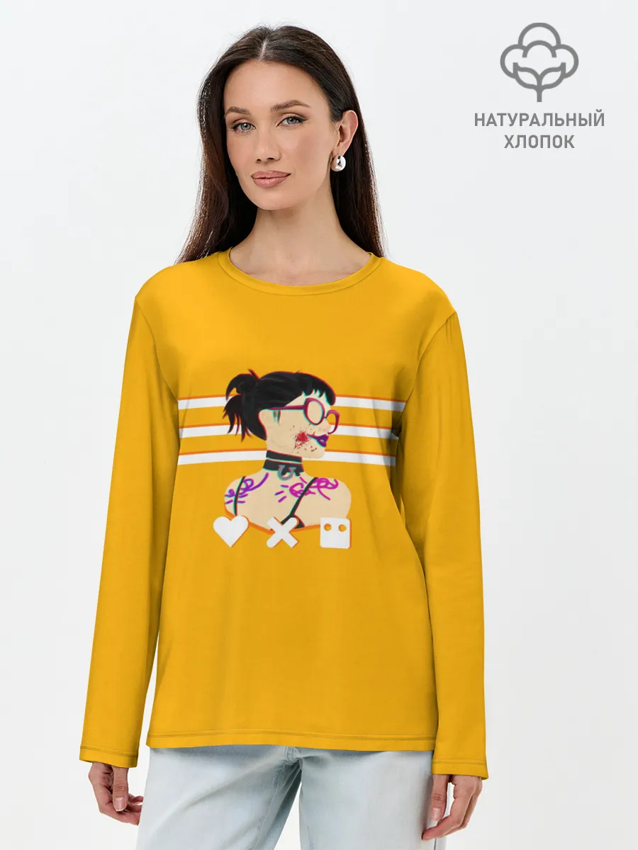 Лонгслив женский. Хлопок / Love, Death and Robots | Lora Glitch