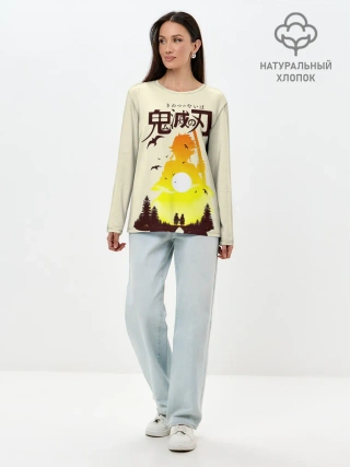 Лонгслив женский. Хлопок / Танджиро и Незуко Камадо | Kimetsu no Yaiba
