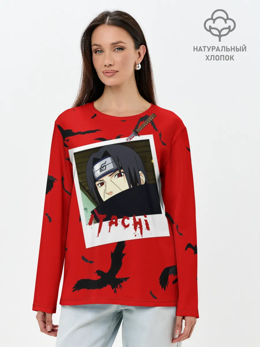 Лонгслив женский. Хлопок / Аниме Итачи Фото