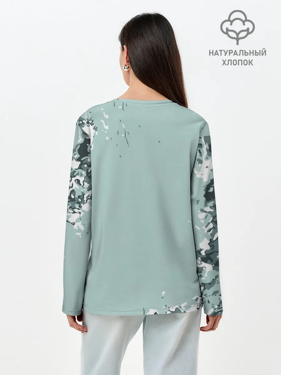 Лонгслив женский. Хлопок / Танджиро Камадо Kimetsu no Yaiba