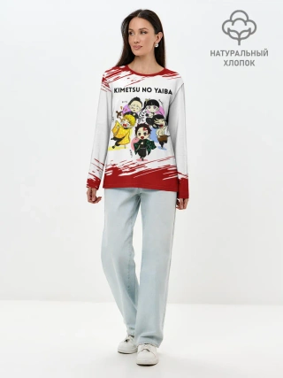 Лонгслив женский. Хлопок / Пять героев Kimetsu no Yaiba