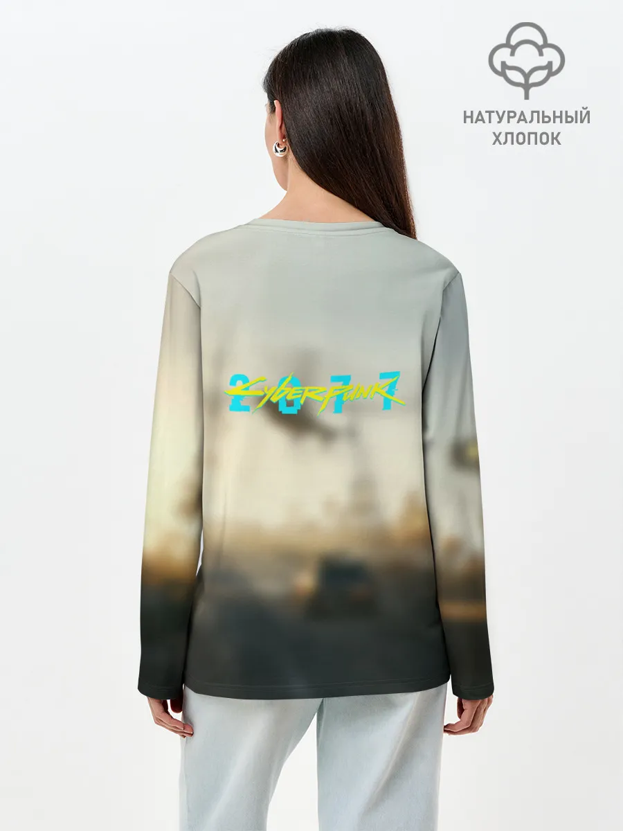 Лонгслив женский. Хлопок / CYBERPUNK 2077 | КИБЕРПАНК