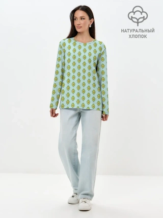 Лонгслив женский. Хлопок / Авокадики